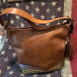 Coach Legacy Duffle Studded Leather Handbag